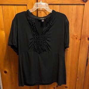 Style & Co. Black Ruffled Blouse